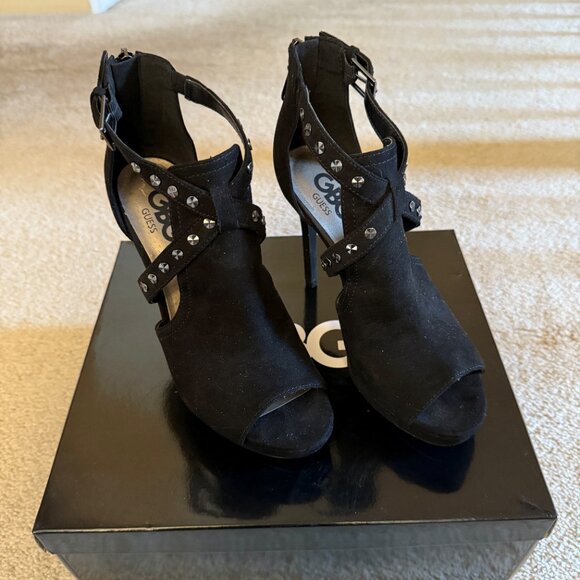GBG by GUESS Jasin Studded Black Platform Stiletto Heels SIZE: 6M - Picture 4 of 4